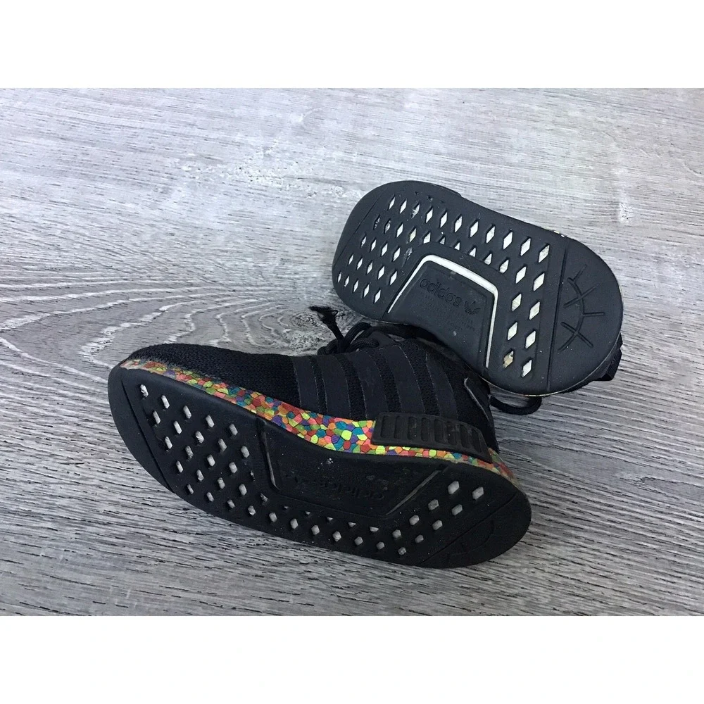 Adidas Baby NMD_R1 EL I Girls Size 7K Mosaic Black Shoes Fruity Pebbles GX2119